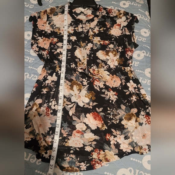 Siren Lily Black and Cream Floral Maternity Blouse Sz Small Sheer - Picture 8 of 8